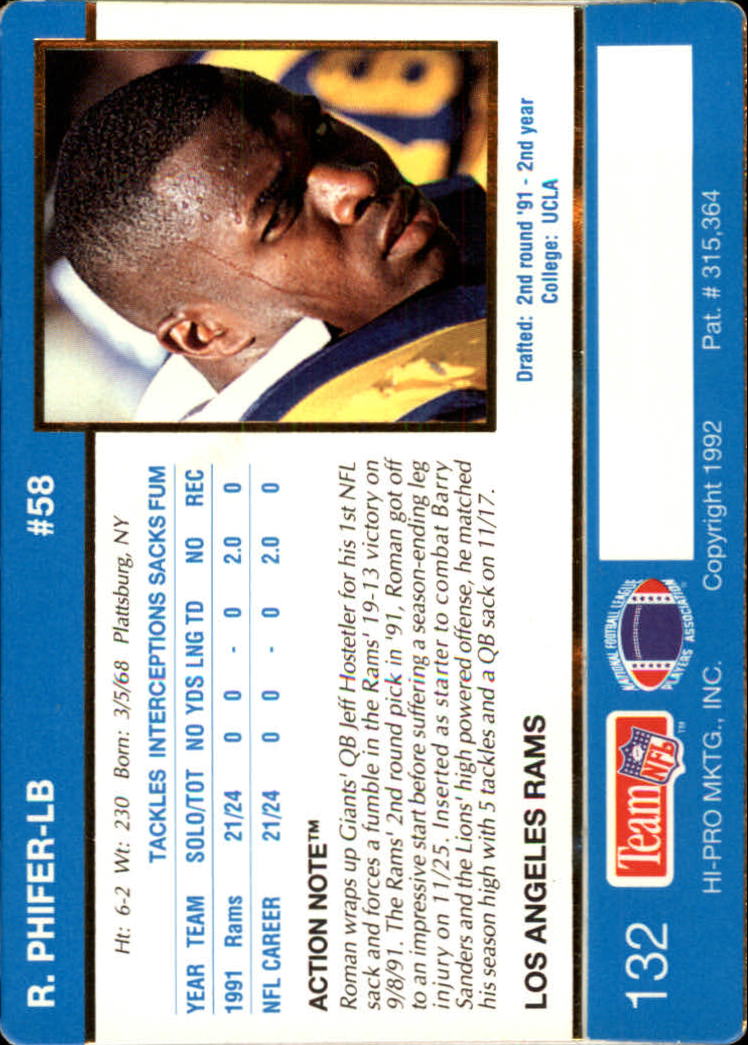 A0627- 1992 Action Packed Football Card #s 1-200 -You Pick- 15+ FREE US SHIP - Picture 261 of 391