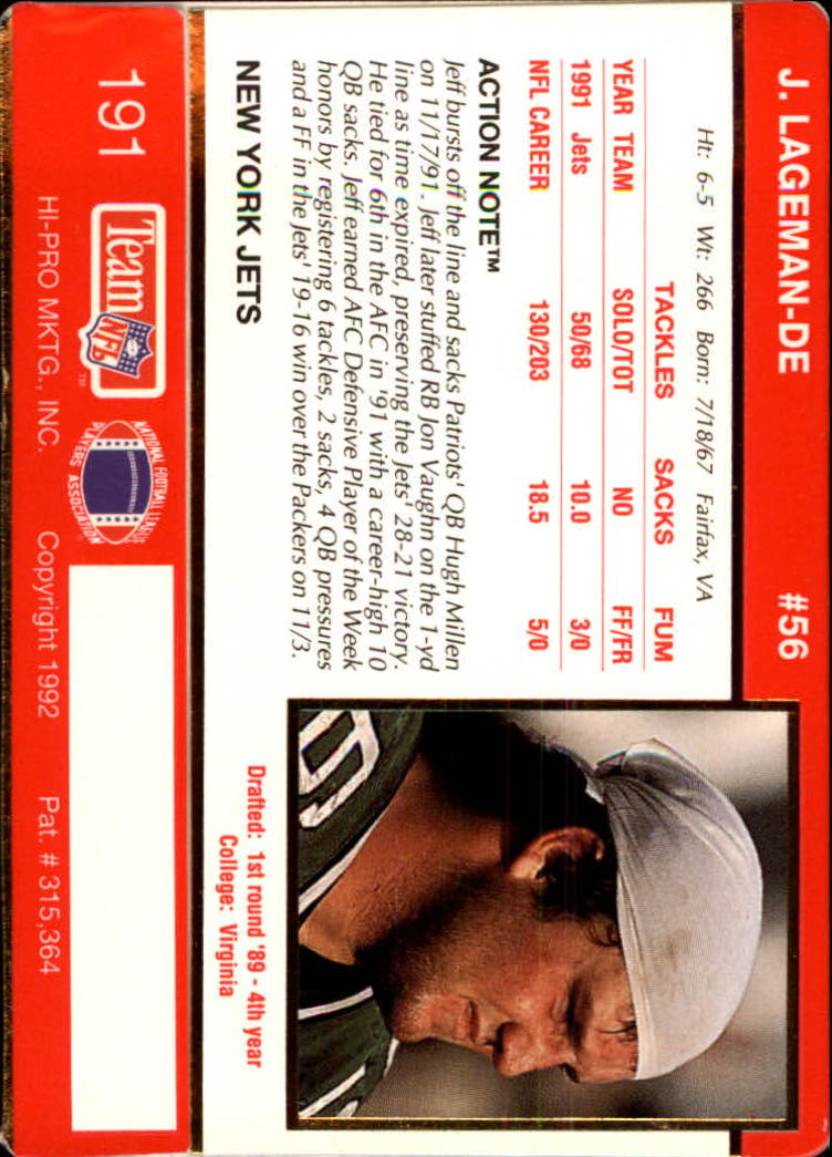 A0627- 1992 Action Packed Football Card #s 1-200 -You Pick- 15+ FREE US SHIP - Picture 373 of 391