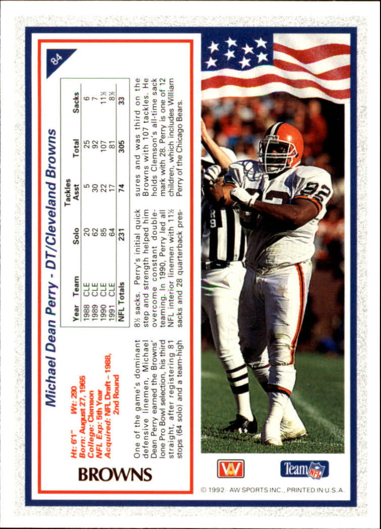 1992 All World #84 Michael Dean Perry back image