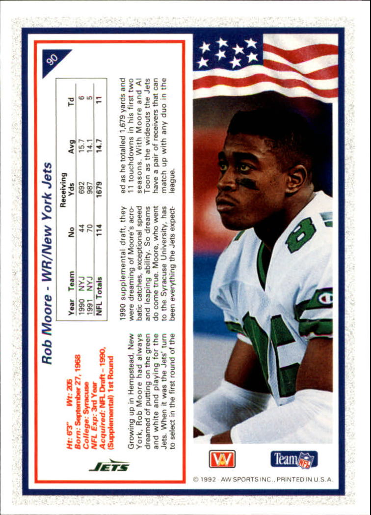 1992 All World #90 Rob Moore back image