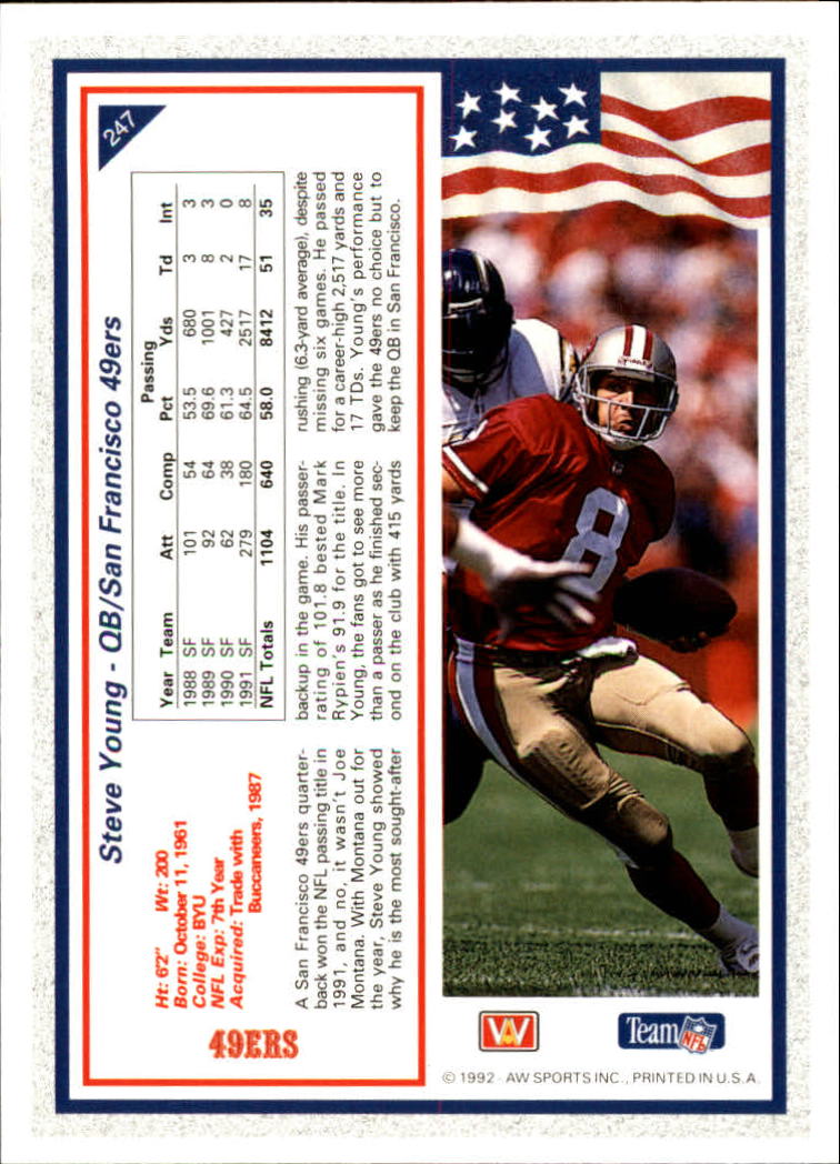 1992 All World #247 Steve Young back image
