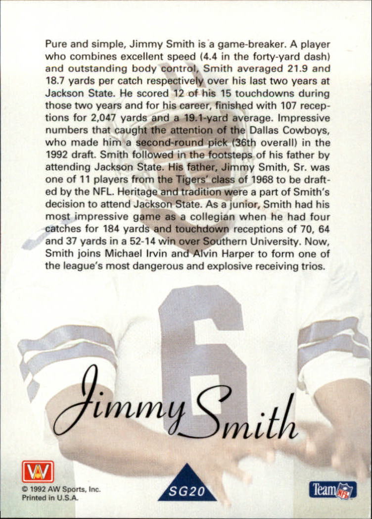 1992 All World Greats/Rookies #SG20 Jimmy Smith back image