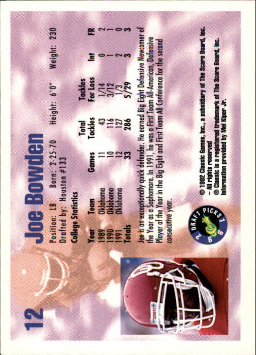 1992 Classic Draft Picks Football "Main Set" Base Cards - Picture 25 of 201