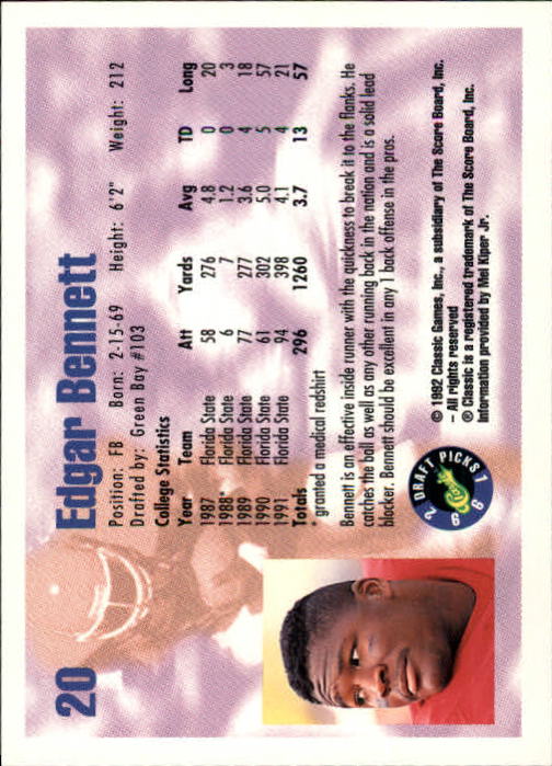 1992 Classic Draft Picks Football "Main Set" Base Cards - Picture 41 of 201