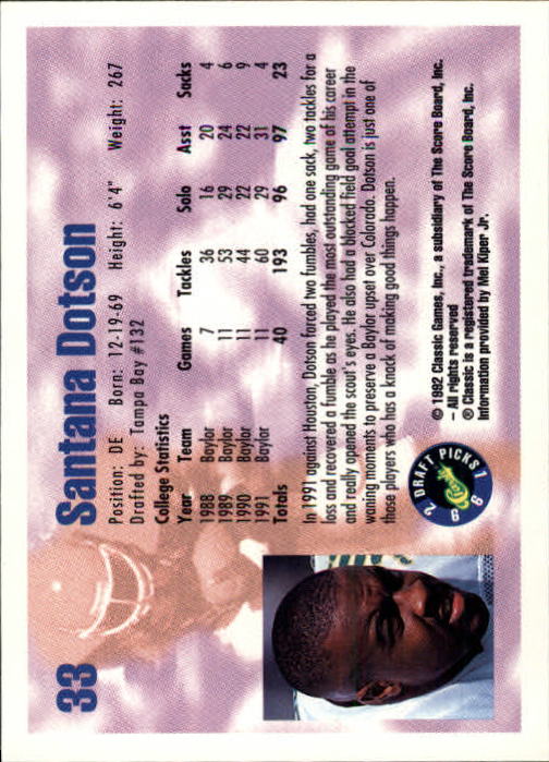 1992 Classic Draft Picks Football "Main Set" Base Cards - Picture 67 of 201