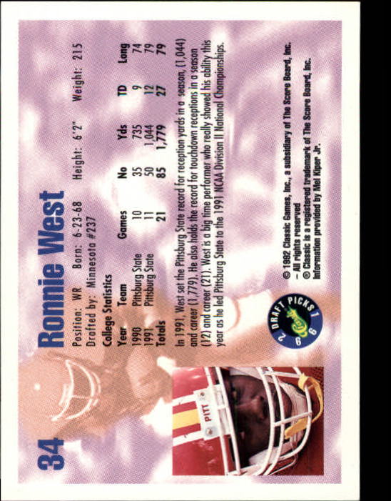 1992 Classic Draft Picks Football "Main Set" Base Cards - Picture 69 of 201