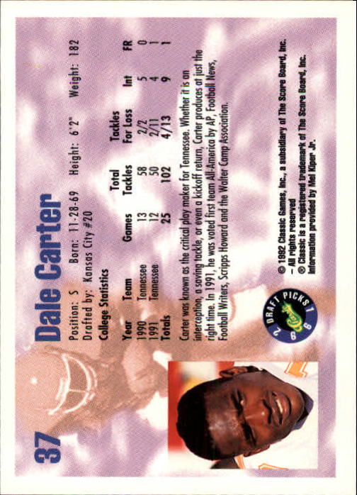 1992 Classic Draft Picks Football "Main Set" Base Cards - Picture 75 of 201