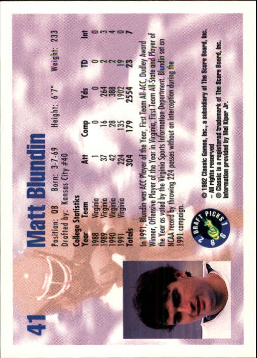 1992 Classic Draft Picks Football "Main Set" Base Cards - Picture 83 of 201