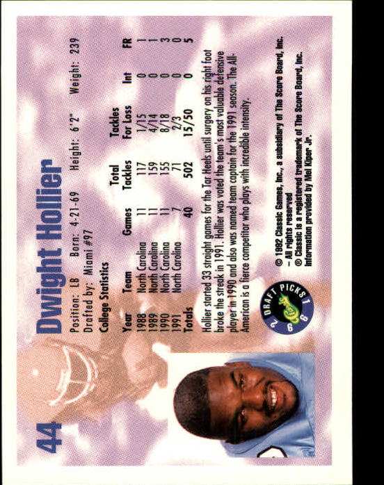 1992 Classic Draft Picks Football "Main Set" Base Cards - Picture 89 of 201