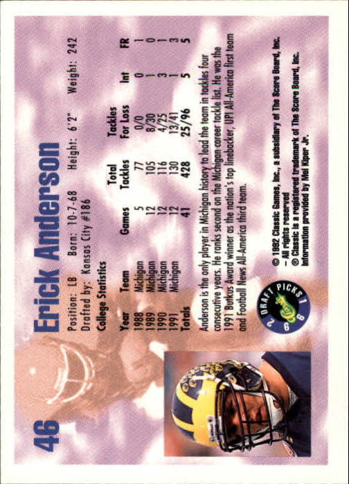 1992 Classic Draft Picks Football "Main Set" Base Cards - Picture 93 of 201