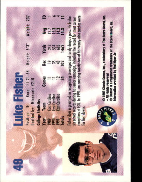 1992 Classic Draft Picks Football "Main Set" Base Cards - Picture 99 of 201
