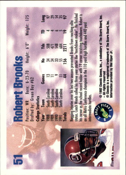 1992 Classic Draft Picks Football "Main Set" Base Cards - Picture 103 of 201