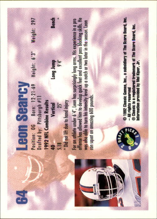 1992 Classic Draft Picks Football "Main Set" Base Cards - Picture 129 of 201