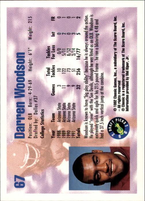 1992 Classic Draft Picks Football "Main Set" Base Cards - Picture 135 of 201