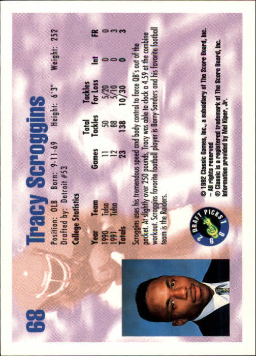1992 Classic Draft Picks Football "Main Set" Base Cards - Picture 137 of 201