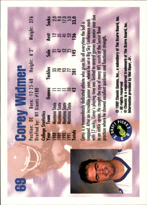 1992 Classic Draft Picks Football "Main Set" Base Cards - Picture 139 of 201