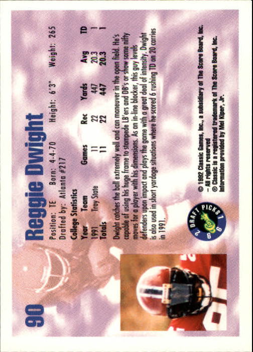 1992 Classic Draft Picks Football "Main Set" Base Cards - Picture 181 of 201