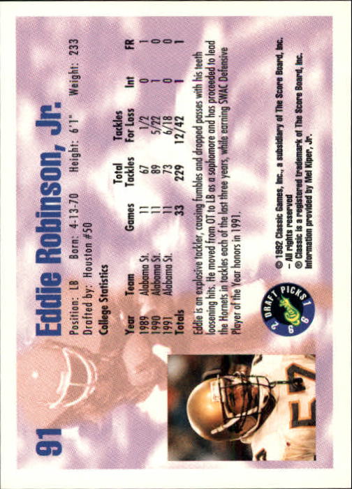 1992 Classic Draft Picks Football "Main Set" Base Cards - Picture 183 of 201