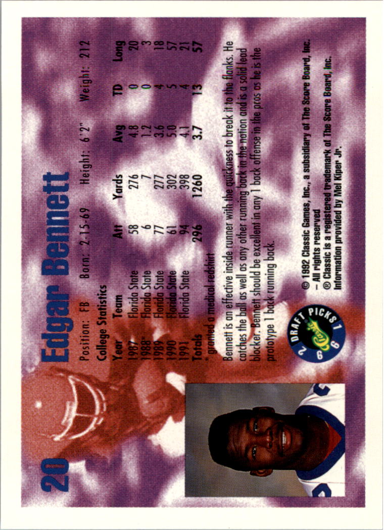 1992 Classic Draft Picks Football "Insert and Parallel" Cards - Picture 37 of 39