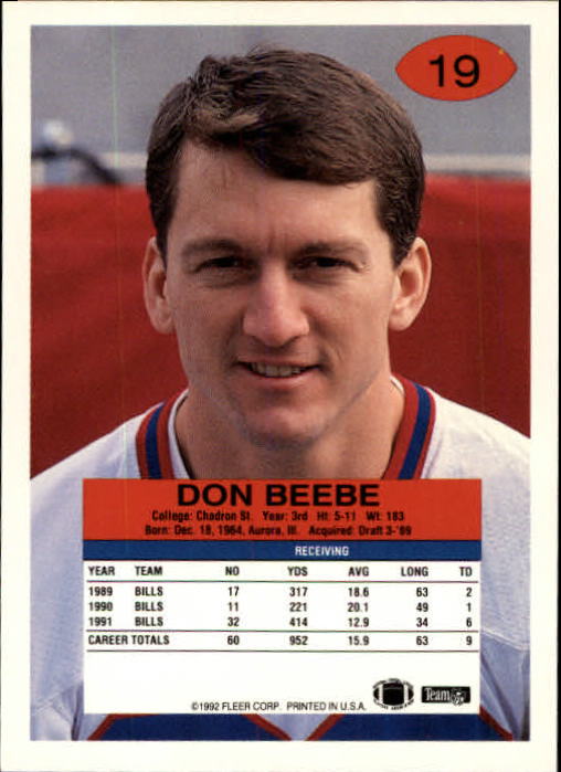 Don Beebe 1989 Topps Traded Base #59T Price Guide - Sports Card