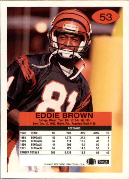 A6106- 1992 Fleer Football Card #s 1-250 +Rookies -You Pick- 15+ FREE US SHIP - Picture 101 of 487