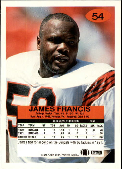 A6106- 1992 Fleer Football Card #s 1-250 +Rookies -You Pick- 15+ FREE US SHIP - Picture 103 of 487