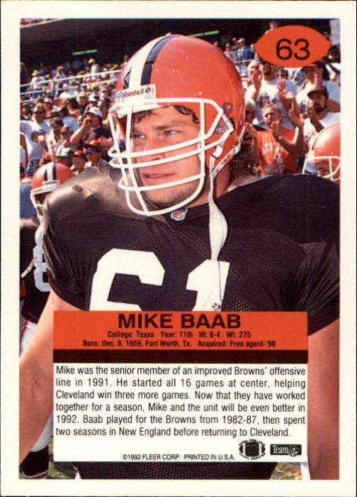 A6106- 1992 Fleer Football Card #s 1-250 +Rookies -You Pick- 15+ FREE US SHIP - Picture 121 of 487