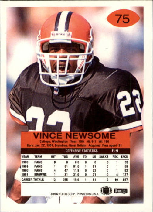 A6106- 1992 Fleer Football Card #s 1-250 +Rookies -You Pick- 15+ FREE US SHIP - Picture 145 of 487