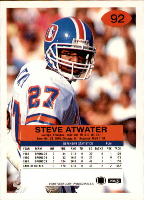 A6106- 1992 Fleer Football Card #s 1-250 +Rookies -You Pick- 15+ FREE US SHIP - Picture 179 of 487