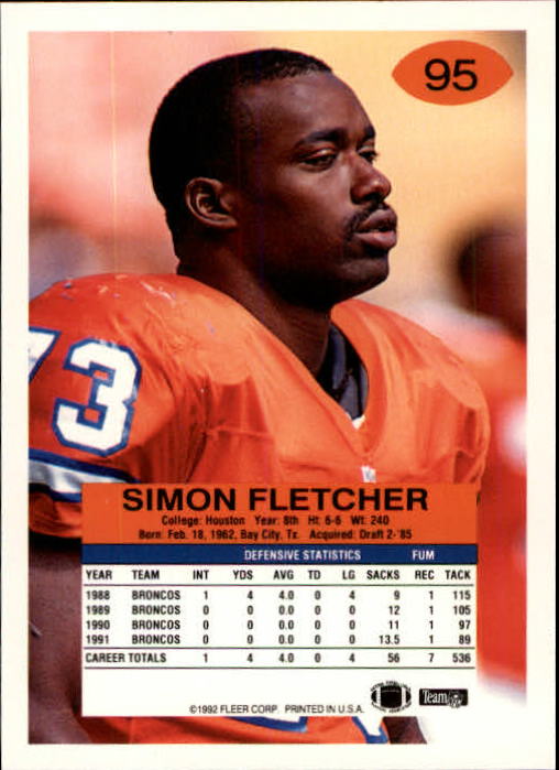 A6106- 1992 Fleer Football Card #s 1-250 +Rookies -You Pick- 15+ FREE US SHIP - Picture 185 of 487