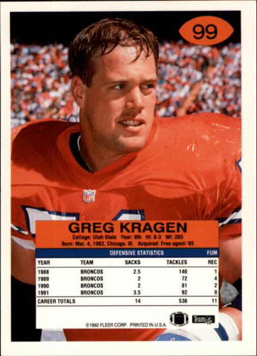 A6106- 1992 Fleer Football Card #s 1-250 +Rookies -You Pick- 15+ FREE US SHIP - Picture 193 of 487