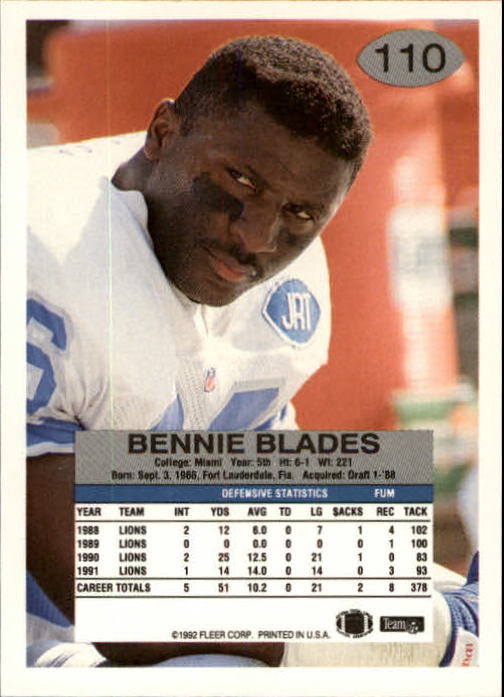 A6106- 1992 Fleer Football Card #s 1-250 +Rookies -You Pick- 15+ FREE US SHIP - Picture 215 of 487
