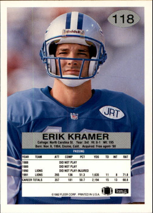 A6106- 1992 Fleer Football Card #s 1-250 +Rookies -You Pick- 15+ FREE US SHIP - Picture 229 of 487