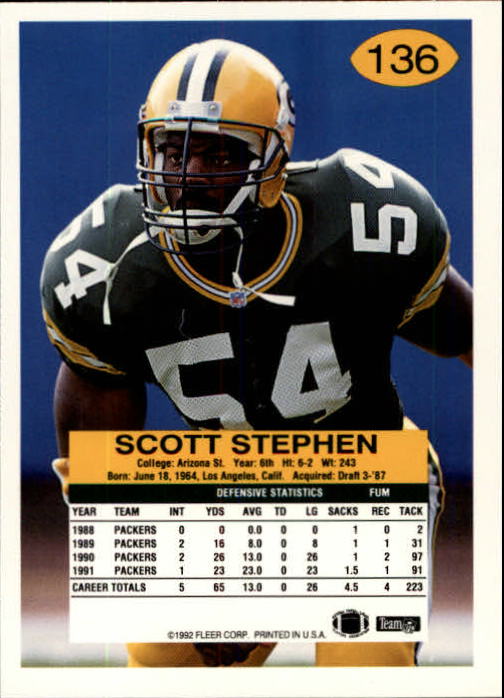 A6106- 1992 Fleer Football Card #s 1-250 +Rookies -You Pick- 15+ FREE US SHIP - Picture 263 of 487