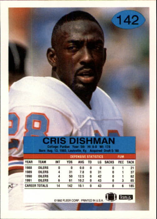 A6106- 1992 Fleer Football Card #s 1-250 +Rookies -You Pick- 15+ FREE US SHIP - Picture 275 of 487