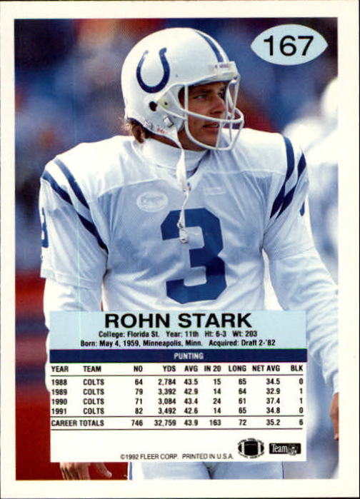 A6106- 1992 Fleer Football Card #s 1-250 +Rookies -You Pick- 15+ FREE US SHIP - Picture 325 of 487