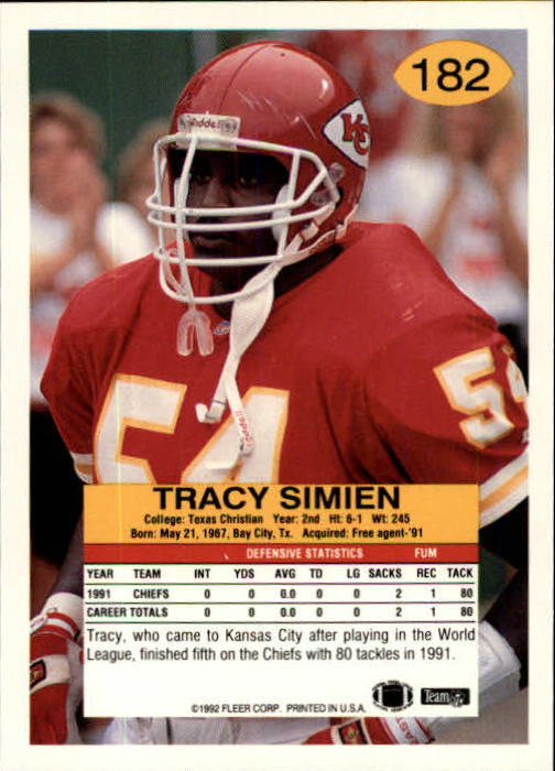 A6106- 1992 Fleer Football Card #s 1-250 +Rookies -You Pick- 15+ FREE US SHIP - Picture 355 of 487