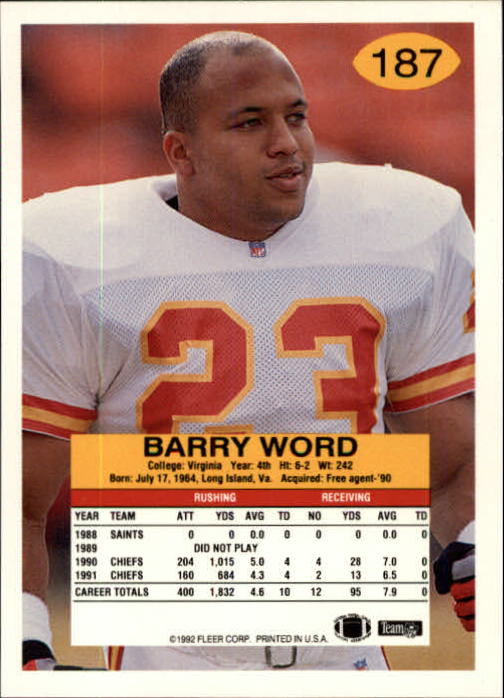 A6106- 1992 Fleer Football Card #s 1-250 +Rookies -You Pick- 15+ FREE US SHIP - Picture 365 of 487