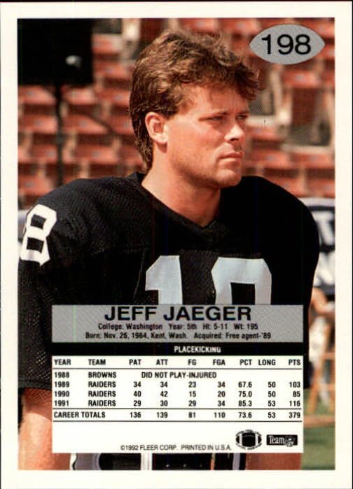A6106- 1992 Fleer Football Card #s 1-250 +Rookies -You Pick- 15+ FREE US SHIP - Picture 387 of 487