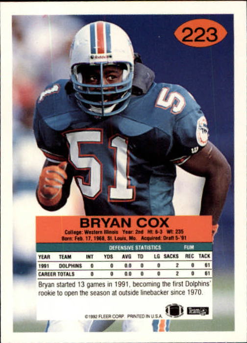 A6106- 1992 Fleer Football Card #s 1-250 +Rookies -You Pick- 15+ FREE US SHIP - Picture 437 of 487
