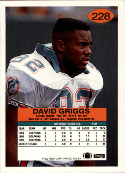 A6106- 1992 Fleer Football Card #s 1-250 +Rookies -You Pick- 15+ FREE US SHIP - Picture 447 of 487