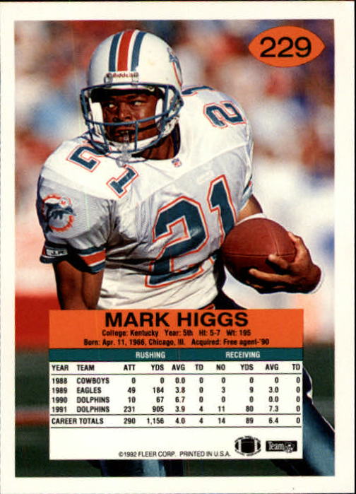 A6106- 1992 Fleer Football Card #s 1-250 +Rookies -You Pick- 15+ FREE US SHIP - Picture 449 of 487