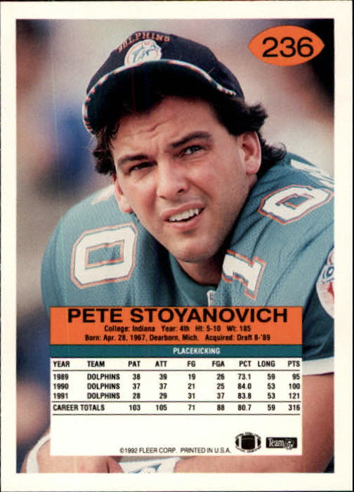 A6106- 1992 Fleer Football Card #s 1-250 +Rookies -You Pick- 15+ FREE US SHIP - Picture 461 of 487