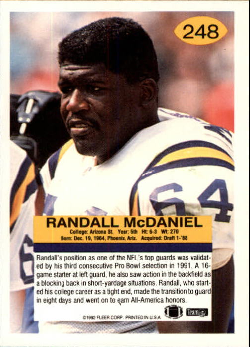 A6106- 1992 Fleer Football Card #s 1-250 +Rookies -You Pick- 15+ FREE US SHIP - Picture 483 of 487