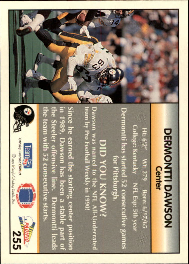 1992 Pacific Football "Main Set" Base Cards #221 to #440 - Picture 71 of 438