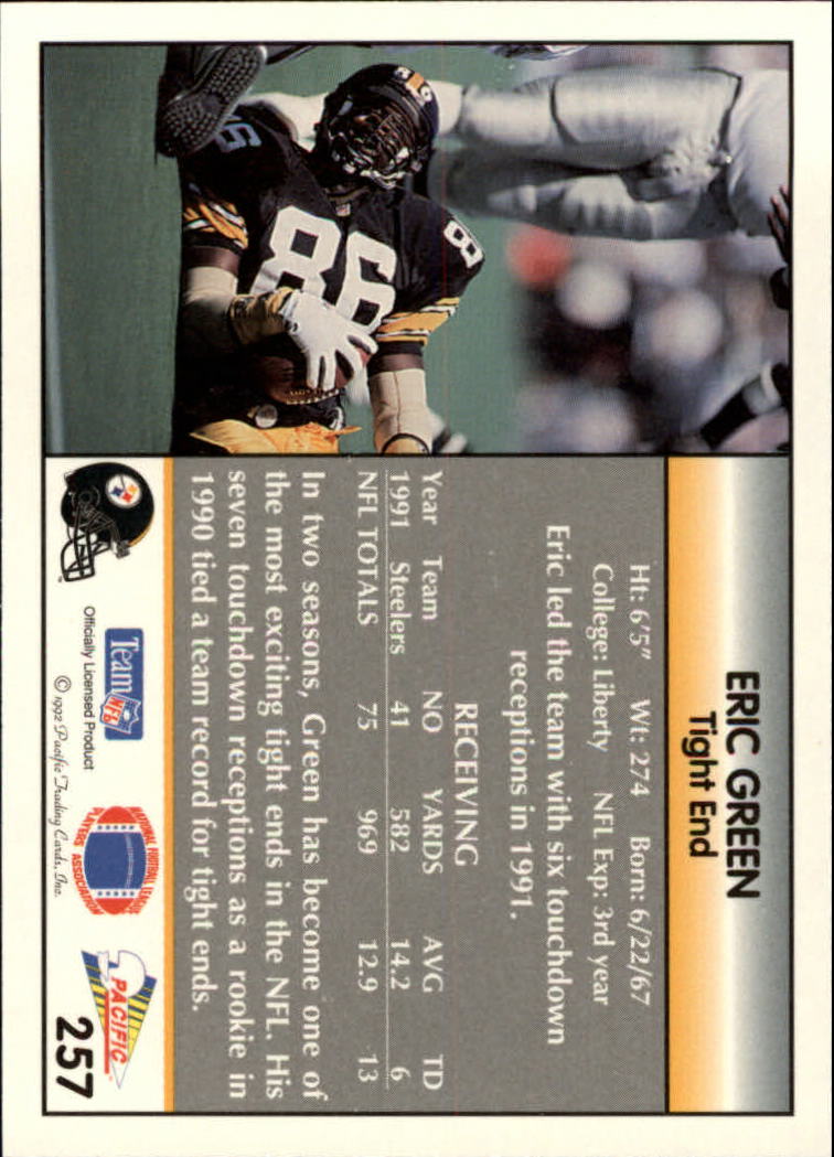 B1903- 1992 Pacific Football Cards 251-500 +Rookies -You Pick- 15+ FREE US SHIP - Picture 13 of 481