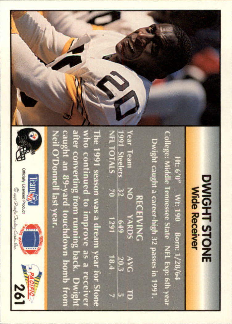 1992 Pacific #261 Dwight Stone back image