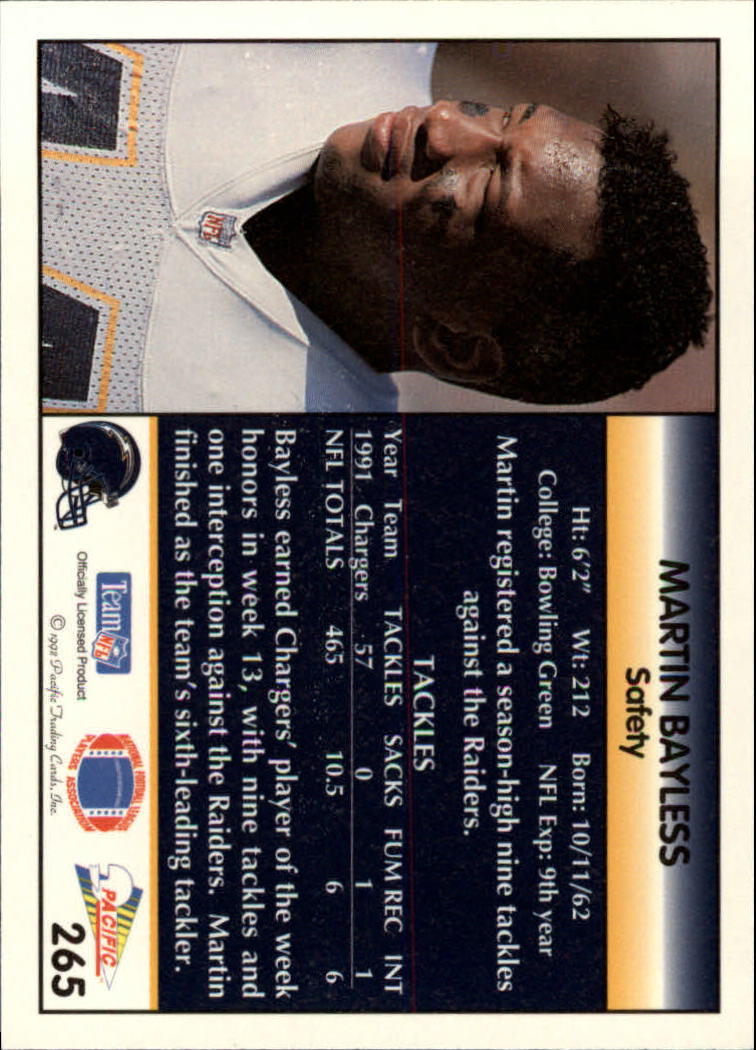 1992 Pacific Football "Main Set" Base Cards #221 to #440 - Picture 91 of 438