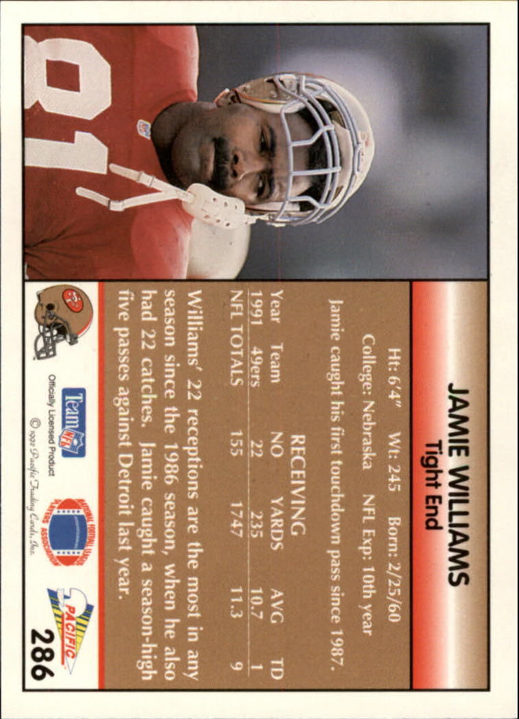 B1903- 1992 Pacific Football Cards 251-500 +Rookies -You Pick- 15+ FREE US SHIP - Picture 69 of 481
