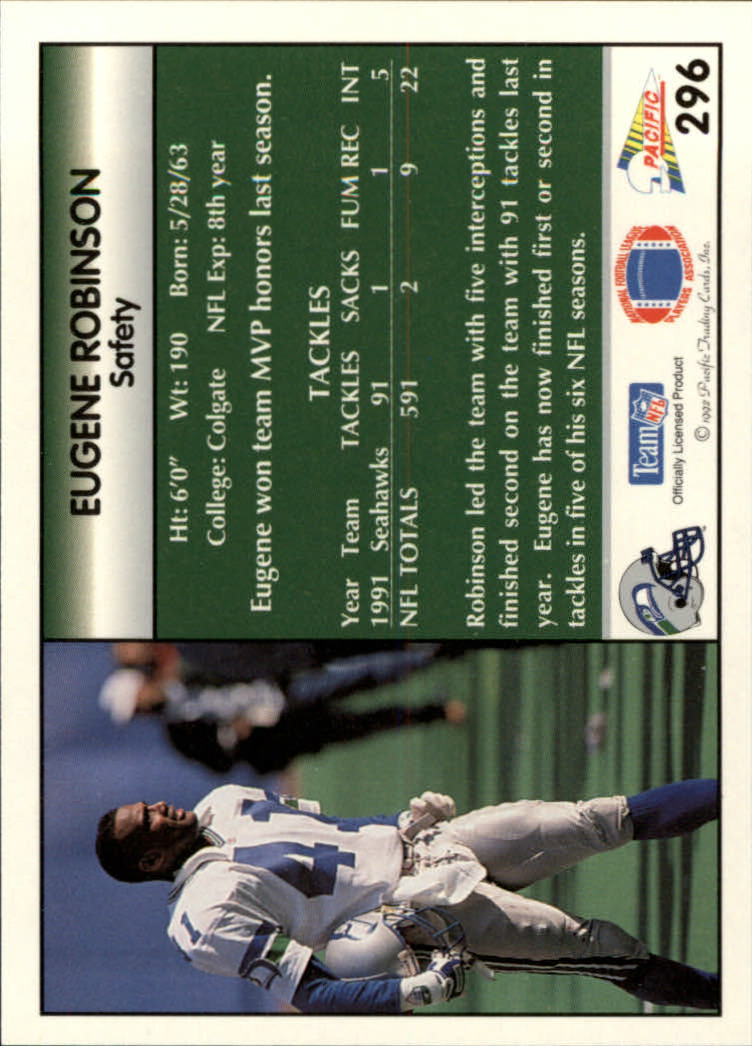 B1903- 1992 Pacific Football Cards 251-500 +Rookies -You Pick- 15+ FREE US SHIP - Picture 89 of 481
